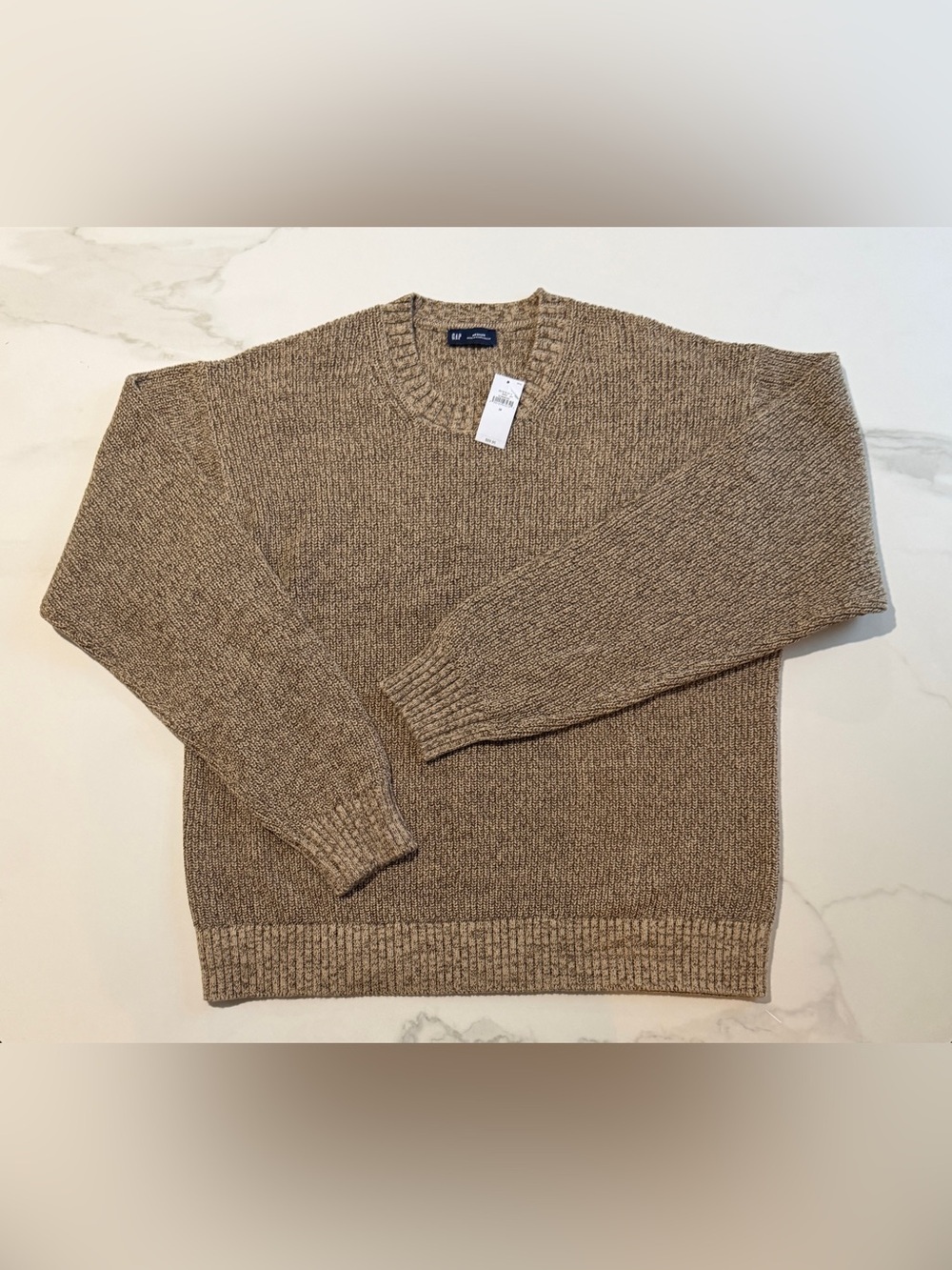 GAP Men's Crewneck Sweater in Marled Beige